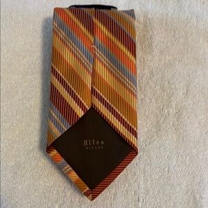 Red and Yellow Striped Tie with Silky Finish
